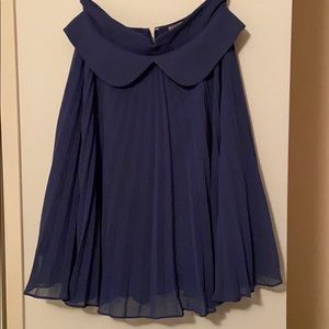 Reiss blue pleated skirt